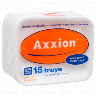 Axxion Foam Plate Tray 8.54 X 5.98" White 15Ct "Taquero"