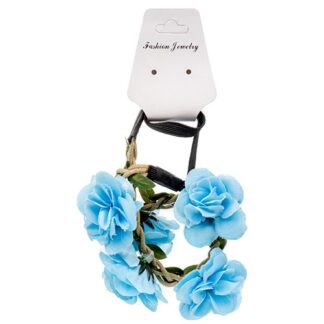 Hair Band W/Flower Asst Color