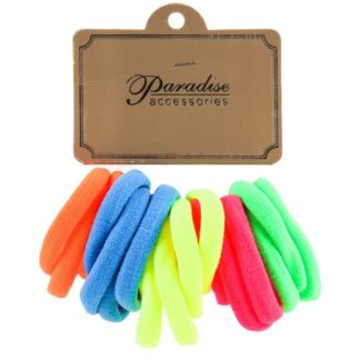 Hair Elastics Neon Colors Asst 18 Pc