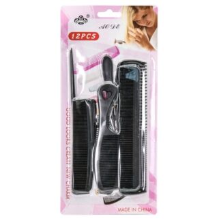 Hair Comb Set Asst Size Black