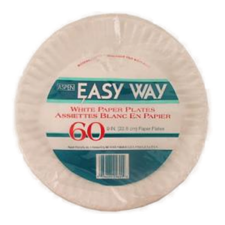 Aspen Paper Plates 9" 60Ct