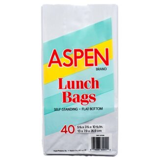 Aspen Lunch Bag White Paper 40 Ct