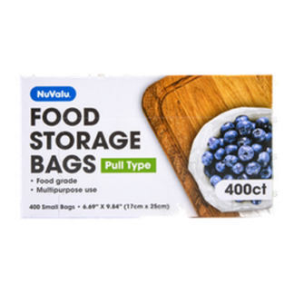 Nuvalu Food Storage Pull Bag 400Ct 6.69" X 9.84"