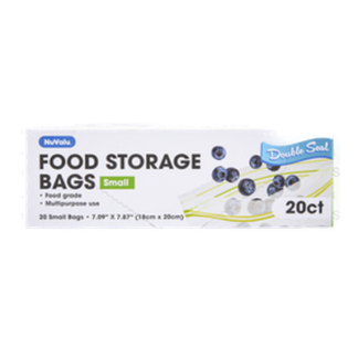 Nuvalu Food Storage Zipper Bag 20Ct 7.09'' X 7.87''