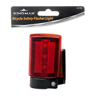 Kingman Bike Safety Flasher Light 3" 1Pc Red