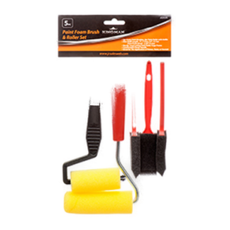 Kingman Paint Foam  Brush & Roller Set 5Pcs