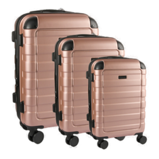 3Pc Luggage Hard Shell Rose Gold 28" 24" 20"