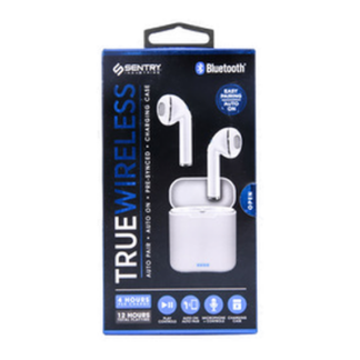 Sentry Bluetooth Earbuds Wht Truewireless