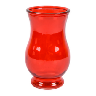 Glass Vase Red 7" Tall