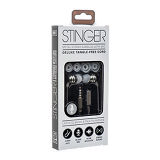 Sentry Earphone Stinger Asst Clrs