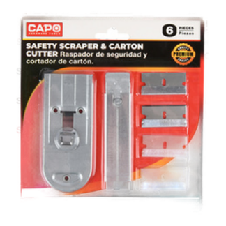 Safety Scraper W/ Carton Cutter & Blades