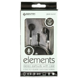 Stereo Earbuds W/ Mic And Case Black