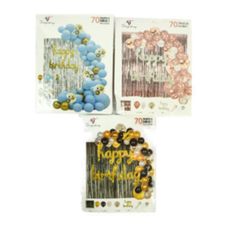 Party Balloon Birthday Letter 70Ct Asst Size & Color