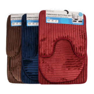 Embossed Bath Rug Set 4 Asst Color