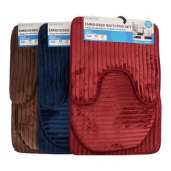 Embossed Bath Rug Set 4 Asst Color