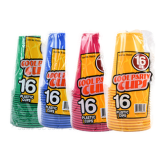 Plastic Cup 16 Oz 16Ct Assorted Colors