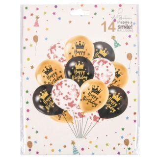Birthday Balloons 14Pc Confetti & Letter