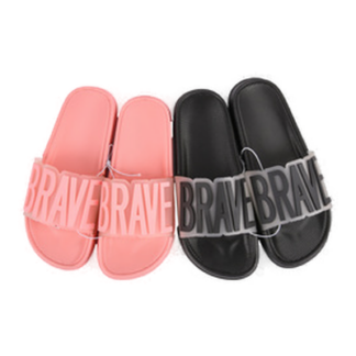 Women Sandal Letter Size 6~10 Black & Pink Asst