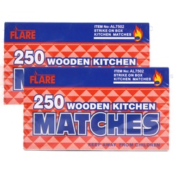 Ez Flames Wooden Matches 250Ct 2Pack