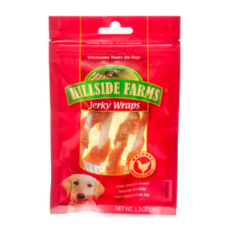 Hillside Farms Dog Treat Chicken&Rawhide Jerky Wrap 1.3 Oz