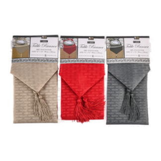 Fabric Basket Weave Table Runner Asst 12X72"