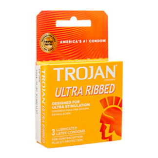 Trojan Condom Ultra Ribbed 3 Pk