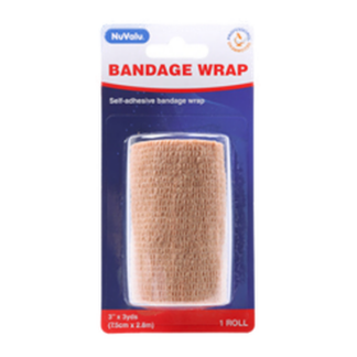 Nuvalu Bandage Cohesive 3In X 3Yds Beige