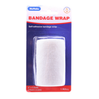 Nuvalu Bandage Cohesive 3In X 2.5Yds White