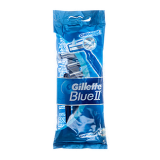 Gillette Blue Ii Razor 5Ct Chromium Coating