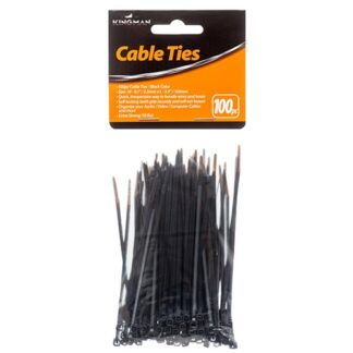 Kingman Cable Tie 0.1" X 3.9"  Black 100Pcs