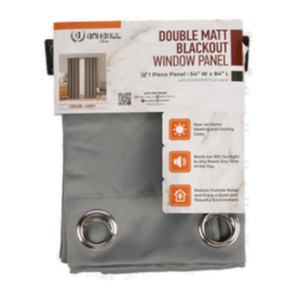 1Pc Blackout-Grey Window Panel 54X84"