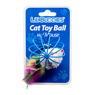 Lil' Buddies Cat Toy Ball W/Little Mouse