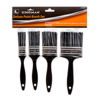 Kingman Paint Brush Set 4Pc 1" To 3" W/Plastic Handle