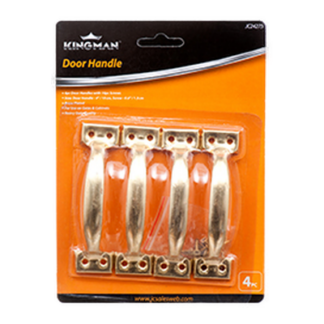Kingman Door Handles 4"4Pc Brass&Chromed W/16Pc