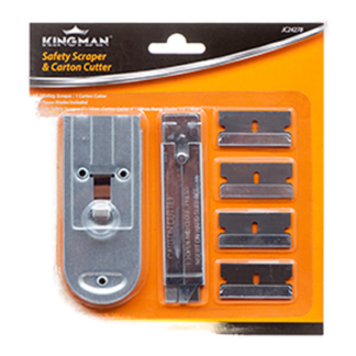 Kingman Safety Scraper W/Carton Cutter & 4 Blades