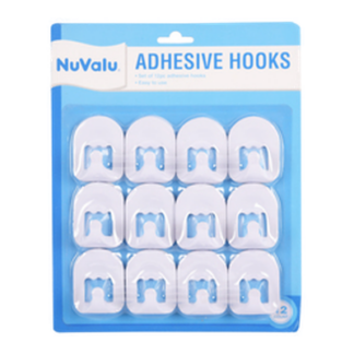 Nuvalu Adhesive Hook 12Pcs White