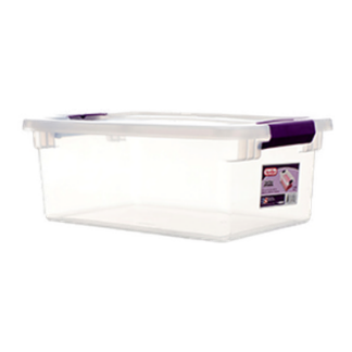 Sterilite #1753 15 Qt Latch Box W/ Plum Latches