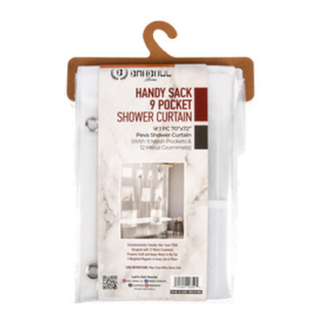 Shower Curtain Clear W/ 9 Mesh Pokets