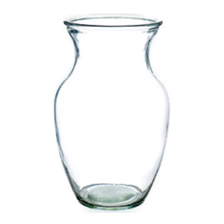 Glass Ginger Vase 8" Clear Hc25058