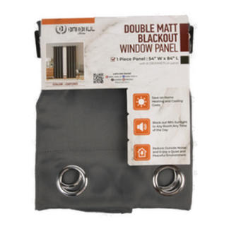 1Pc Blackout- Oxford Window Panel 54X84"