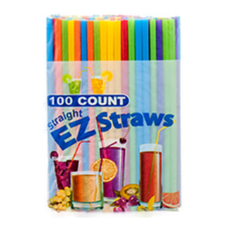 Straw Plastic 100Ct Asst Clr