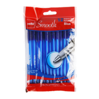 Cello Smooth Fashion Ball Pen 12Ct Blue