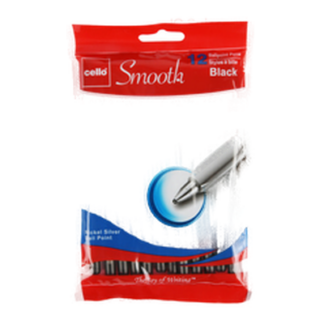 Cello Smooth Fashion Ball Pen 12Ct Black