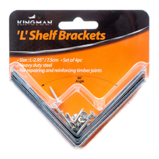 Kingman "L" Shelf Bracket 2.95" 4Pc
