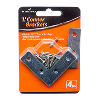 Kingman "L" Shape Corner Repair Plate 1.97" 4Pc