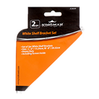 Kingman Shelf Bracket White 6" X 8" 2Pc Set