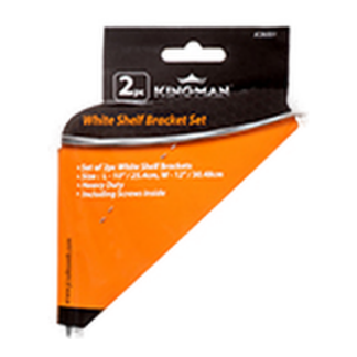 Kingman Shelf Bracket White 10" X 12" 2Pc Set