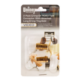 Uninex 2Pack Crimp-On Rg6U-Type Connector