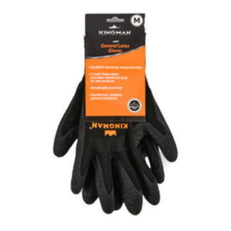 Kingman Glove Latex W/Crinkle Med 1Pair