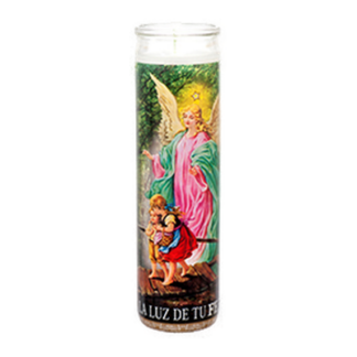 Veladora Religious Candle Angel De La Guarda 12 Ct